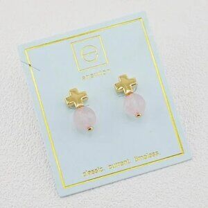 Enewton Cross Pink Crystal Stud Earrings